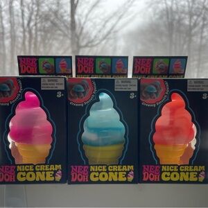 Nee Doh Nice Cream Cone Squishy Toy - Pink, Blue, Orange